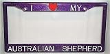 Purple Glitter I Love My Australian Shepherd Frame