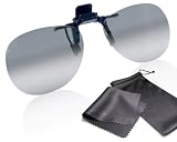 Produkt-Bild: 3D Brillen-Clip - Aufsatz f&uuml;r Brillentr&auml;ger - kompatibel mit Cinema 3D von LG, Easy 3D von Philips und Kinos mit RealD - zirkular polarisiert - mit Anleys Brillenputztuch und Beutel