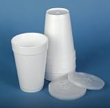Styrofoam Cup Lids for 32 oz cup with straw hole