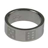 316L Stainless Steel Ring with Lasercut Dice Design
