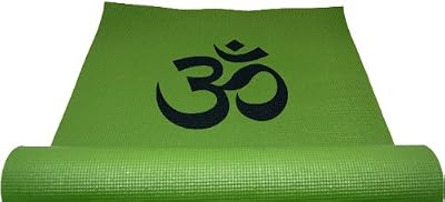 Colorful Yoga Mats (TM) 1/4" Extra-Thick Enhanced Classic Yoga, Pilates & Exercise Mat - Green with Black 'Om' Symbol