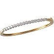 14K Two-Tone Gold Diamond Bangle Bracelet - 2.12 Ct.
