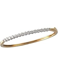 14K Two-Tone Gold Diamond Bangle Bracelet - 2.12 Ct. -- LIFETIME WARRANTY