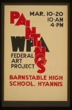 GIANT WPA Wall Sticker of: Federal Art Project paintings, Barnstable High School, Hyannis
