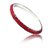 Red Rhinestone Clay Based Bangle Bracelet Fashion Jewelry