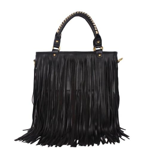 Black Fringe Purse