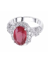 18K White Gold Ruby and Diamond Ring -- LIFETIME WARRANTY