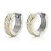 Sparkling Stainless Steel Mens Hoop Earrings Silver Gold