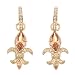 CZ Citrine Gold Vermeil Fleur de Lis Dangling Earrings