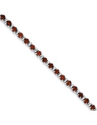 Sterling Silver Garnet And Diamond Bracelet