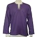 Mens Embroidered Kurta Casual Cotton Shirt India Chest 42 inches (PURPLE)
