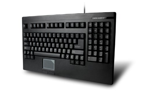 Adesso Compact 1U Design 2-Button Touchpad PS/2 Keyboard for Windows (ACK-730PB)