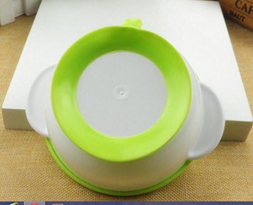 Rivchell Baby Toddler Suction Bowl with Spoon Dinner Ware Set for Kids Spill Proof (Lime Green)