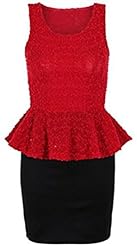 Girls Elastane/Polyester Stretchy Sequined Peplum Bodycon Dress 