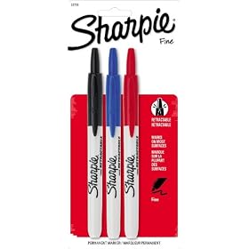 Sharpie Retractable Fine Point Permanent Markers, 3 Colored Markers(32726PP)