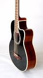 Produkt-Bild: Akustik Bass mit Decke in schwarz, Cutaway aus hochwertigen H&ouml;lzern