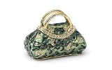 Dark Green Swarovski Crystal with Crystal Enamel Purse Card Holder