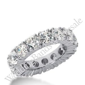 950 Platinum Diamond Eternity Wedding Bands, Prong Setting 6.50 ct. DEB10345PLT - Size 10