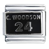 Nfl C Woodson #24 Licensed Sports Italian Charms Bracelet Link