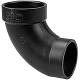 NIBCO 5807-2 Series ABS DWV Pipe Fitting, 90 Degree Elbow, Spigot x Hub