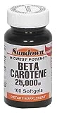 Sundown Highest Potency, Beta Carotene 25,000 IU, 100 Softgels (Pack of 3)