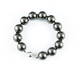 AugustinaJewelry Single Strand 7-7.5 Inch 14MM Black Shell Pearl Bracelet