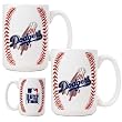 Los Angeles Dodgers 2pc Ceramic Gameball Mug Set - Primary Logo MLB Baseball