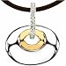 Fashion Oval Diamond Pendant with Leather Cord