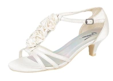 ... Strappy Wedding PartyLow Kitten Heel Sandals (5): Amazon: Shoes