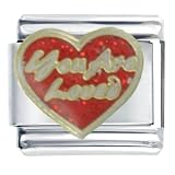 Golden Italian Charm Bracelet Loved Heart