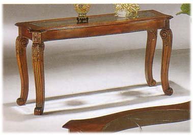 CHERRY FINISH SOFA TABLE WOOD LEGS