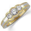 Two Tone 3 Stone Diamond Annivesary Band