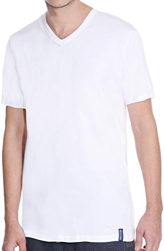 Kenneth Cole REACTION Men's Cotton Stretch Package Basic V-Neck Tee, White, Small