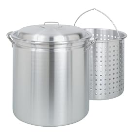 Buy Bayou Classic 4060 60-Quart All Purpose Aluminum Stockpot with Steam and Boil Basket by Bayou Classic