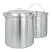 Bayou Classic 4060 60-Quart All Purpose Aluminum Stockpot with Steam and Boil Basket