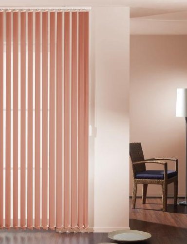 Lamellenvorhang / Vertikalanlage ~ Farbe: terra / terracotta ~ Höhe: 260 cm ~ Breite im Angebot wählbar ~ hier in (BxH): 100x260 cm ~ Vertikaljalousie ~ Lamellenbreite: 89mm