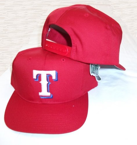 Texas Rangers Red Snapback Adjustable Plastic Snap Strap Back Hat / Cap