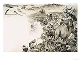 Alexander the Great Invades India Art Giclee Poster Print by Angus Mcbride, 24x18