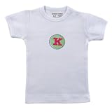 Hudson Baby Personalized Initial Tee Top - K, Girl, Pink/Green
