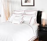 Pinzon Hotel 300-Thread-Count Percale King Duvet Cover, Brick Stitch