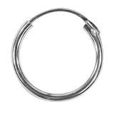 12mm Plain Hoop Earrings Sterling Silver