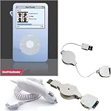 Baby Blue Cover Skin Silicone Case for Apple Ipod Video 30gb + White Car Charger + Data Cable for Apple Ipod Video