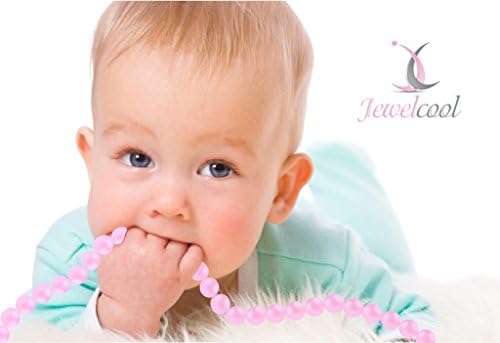 "Flash Deal" Silicone Baby Teething Necklace for Nursing Moms. BPA, Lead and Phthalate Free, 100% Organic, Dishwasher Safe. Light Blue with Stone Like Design