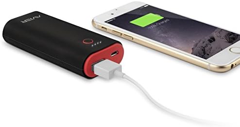 Avier 4000mAh Ultra Compact Portable Charger External Battery Power Bank for iPhone 6 6 Plus 5S 5C 5 4S, Samsung Galaxy S6 S5 S4 Note, Nexus, HTC, Motorola, Nokia, PS Vita, Gopro, and Most other Phones and USB Powered Devices - Black/Red - AV-PB824-600