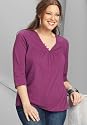 Avenue Plus Size Charming 3-Button Tee