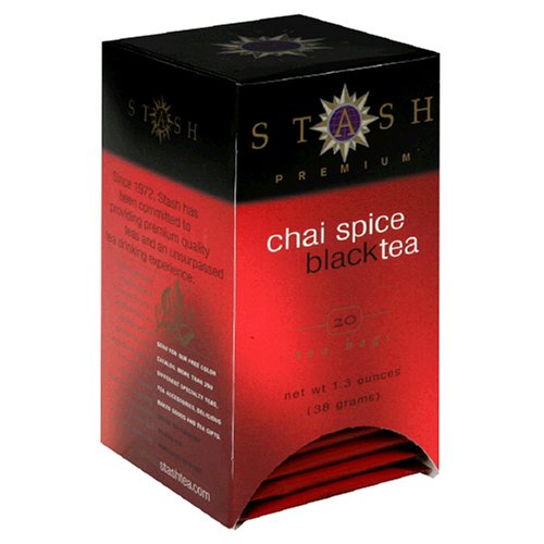 Stash Premium Chai Spice Black Tea, Tea Bags, 20-Count Boxes (Pack of 6)