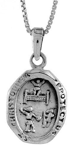 Tennis Sterling Silver St. Christopher Pendant