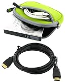 rooCASE Neoprene Sleeve (Neon Green) Case and Mini-HDMI to HDMI Cable 1 Meter (3 Feet) for Canon PowerShot SD980IS Digital Camera Purple