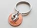 JewelryEveryday Baby Feet Charm Layered Over 2012 Penny Keychain; Mother's Keychain, Father's Keychain