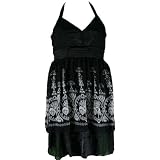 Black White Halter Plus Size Dress